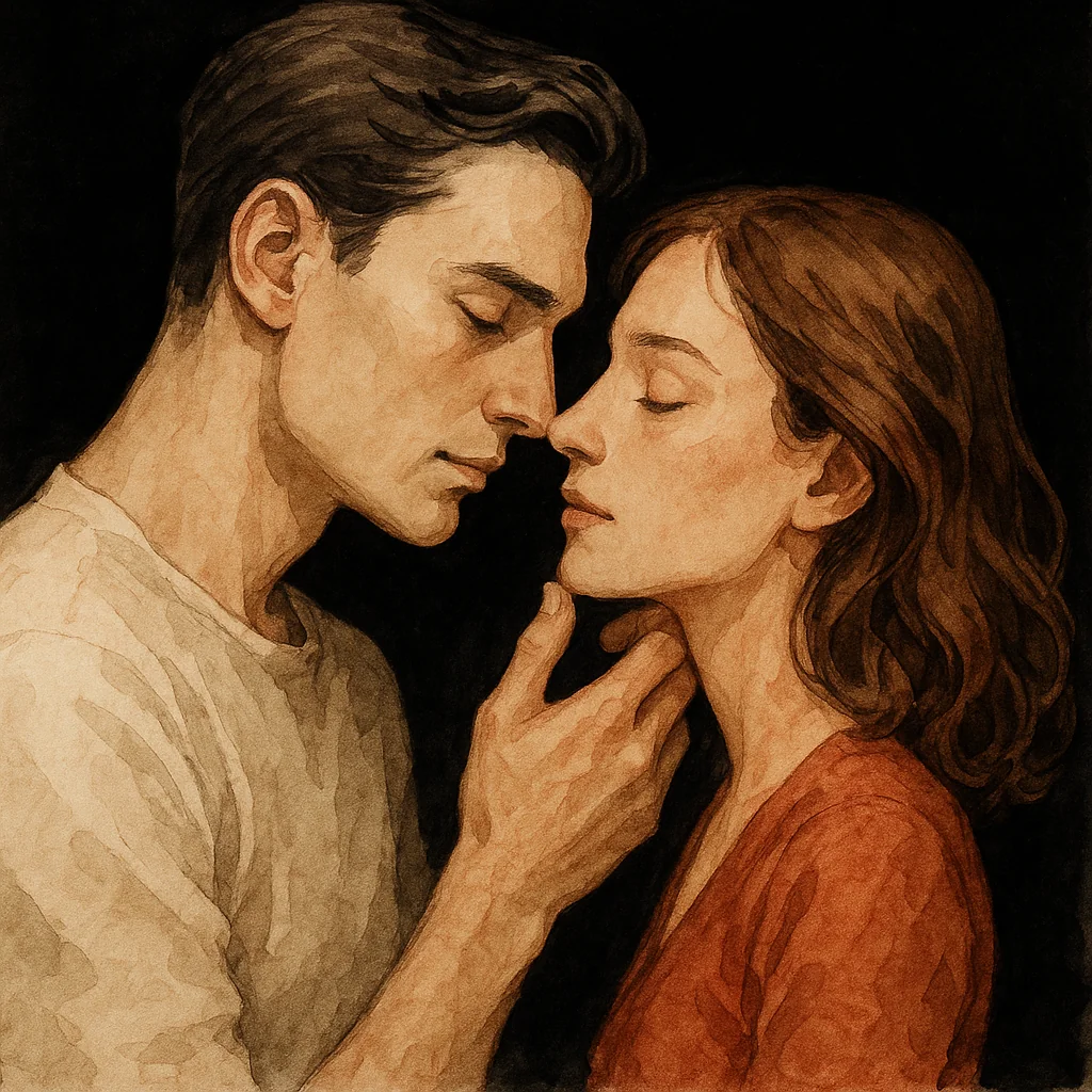 A gentle kiss after aftercare