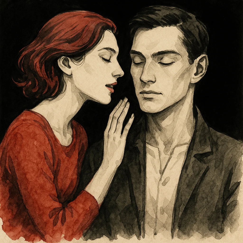 A woman whispering about being bred