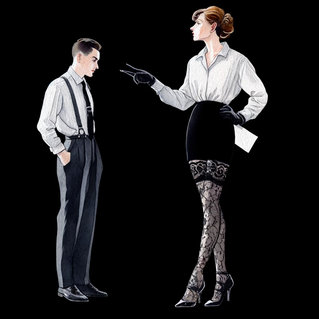 Woman sternly critical of a man