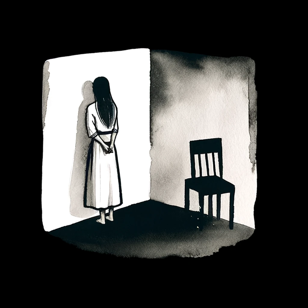 Woman standing in corner