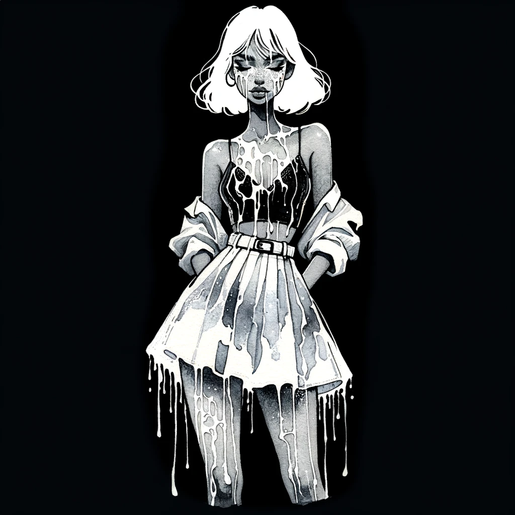 A woman defiantly standing