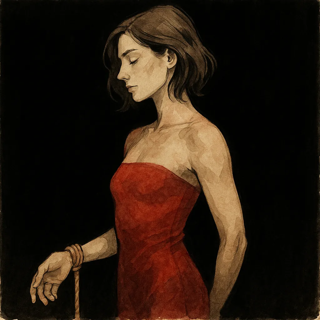 A woman wearing a single column tie, one of the first knots you'll learn