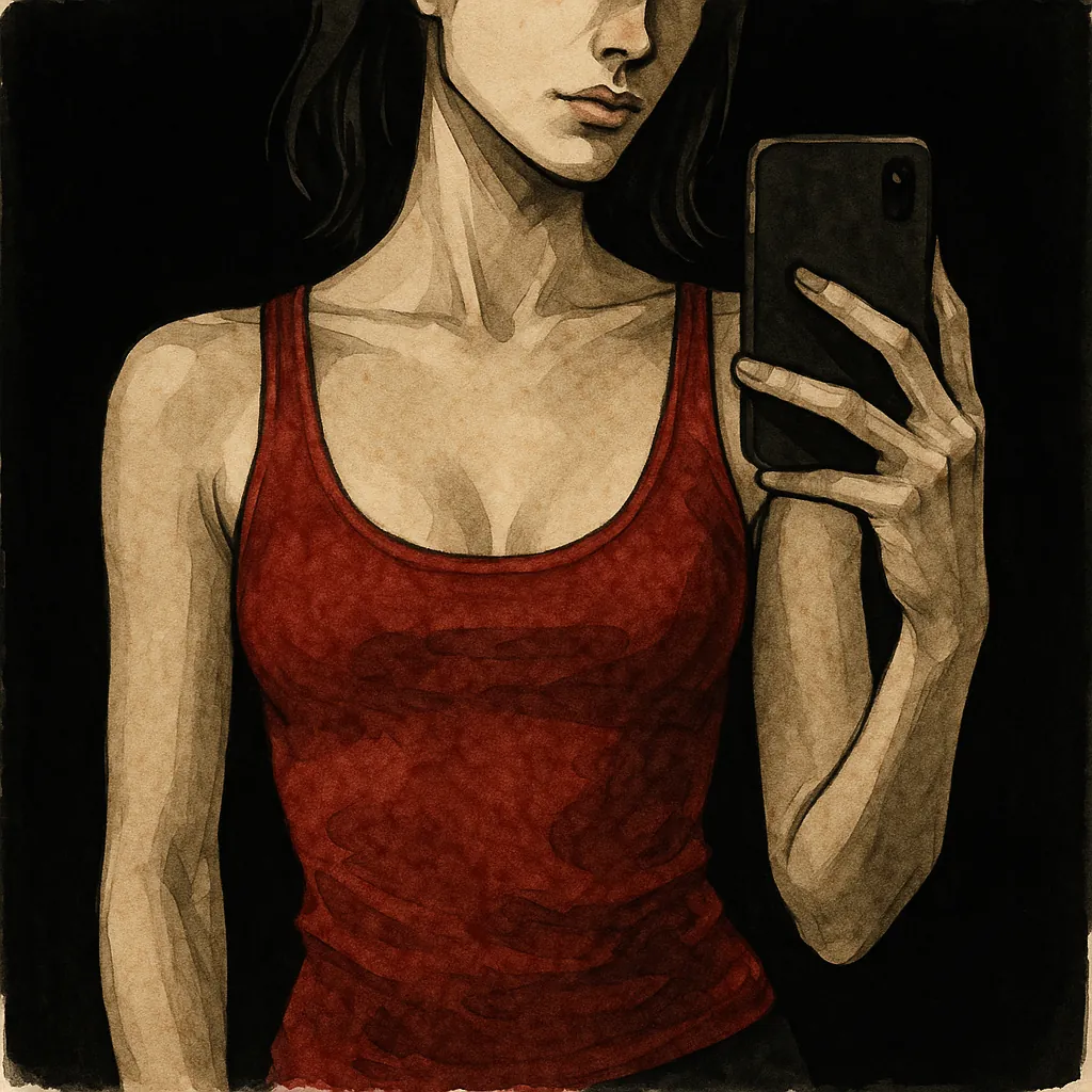 It can be fun and sometimes lower risk to share anonymous videos online, she's taking a photo of herself but not showing her face